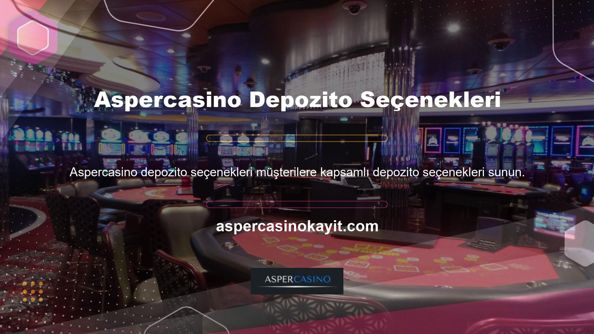 Paranızı hatta koymak istiyorsanız, istediğiniz zaman Aspercasino web sitesine kolayca aktarabilirsiniz